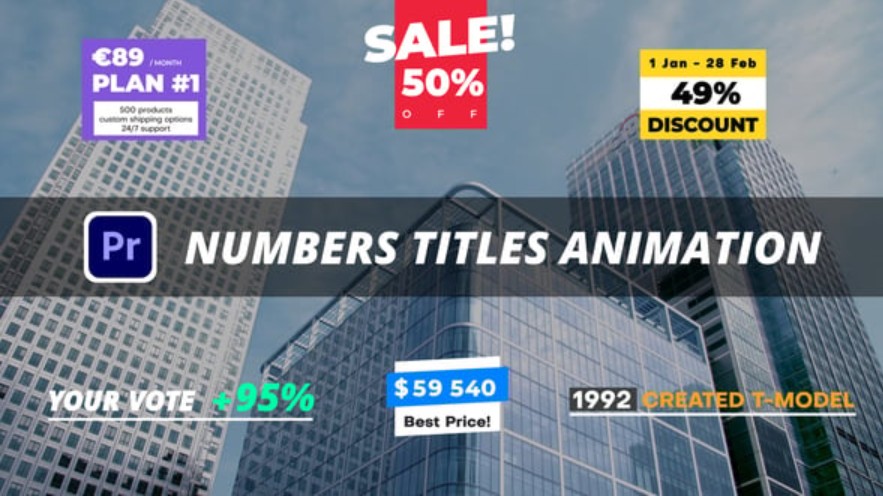 Videohive 55233061 Numbers Titles Animation