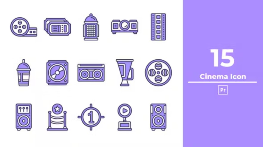 Videohive 50407020 Cinema Icon Set for Premiere Pro