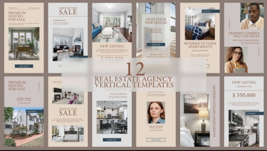 Videohive 52871027 Real Estate Vertical Video Templates Pack