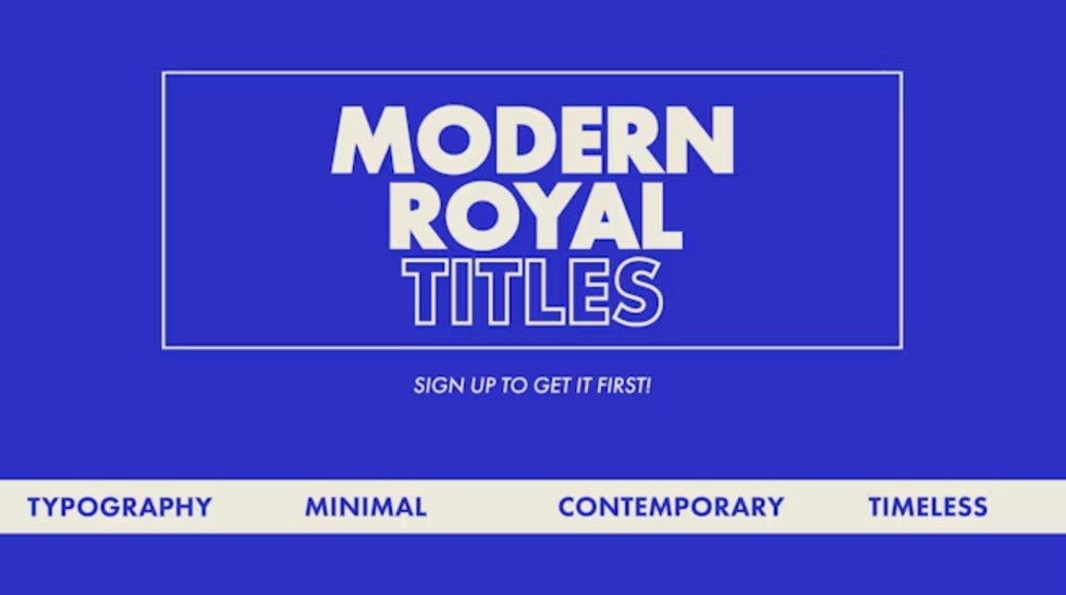 Royal Blue - Minimal Type