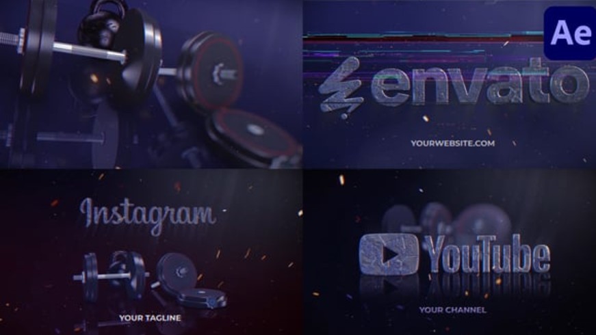 Videohive 55508320 Gym Logo 3 in 1 for After Effects