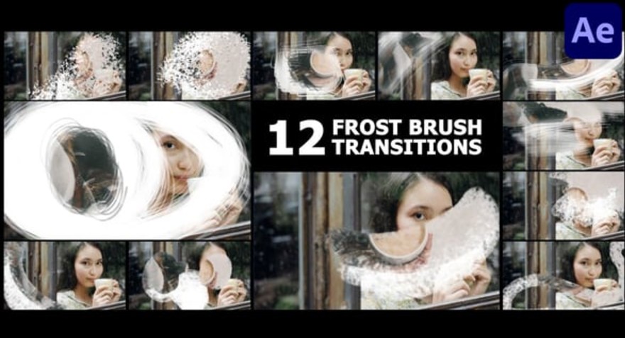 Videohive 55498403 Frost Brush Painting Transitions | After Effects