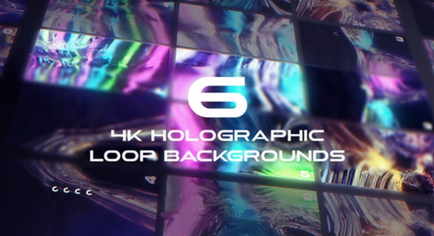 Videohive 55532870: 6 Holographic Background Pack | MOGRT