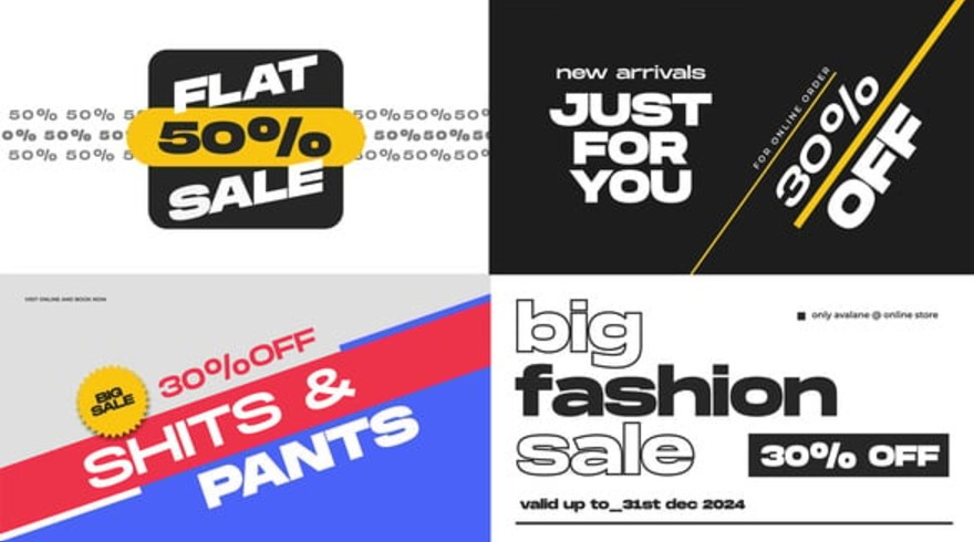 Videohive 55568242 – Stylish Fashion Sale Typography Animations for Premiere Pro