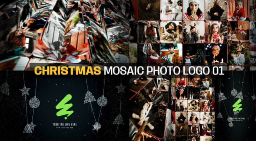 Videohive 55716412 Christmas Mosaic Photo Logo 01