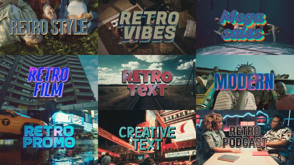 Videohive 55710428 Vintage Retro 09 Text Intro Pack