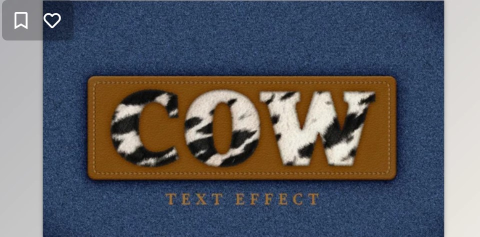 Cowhide, Leather, and Denim Text Effect Download: 9KMGV98 for Creative Design