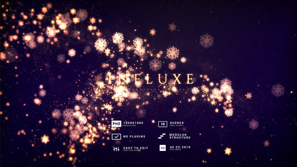 Videohive 55831494 Golden Snowflakes Flow