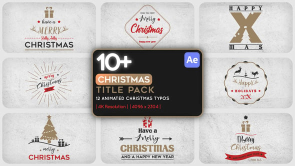 Download of Videohive 55917262 12 Christmas Title Pack at GFXHive