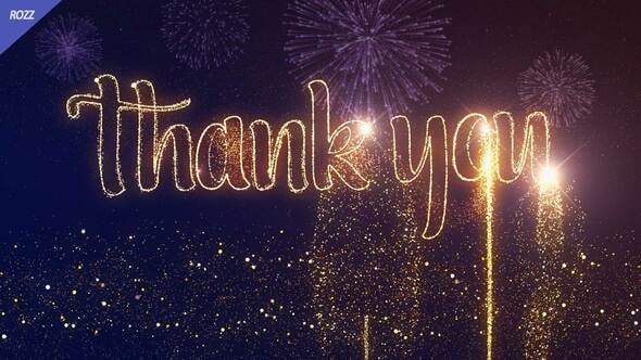 Videohive 55946617 Thank You Gold Line Flare Wish Black Template