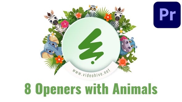 Videohive 55904712 8 Opener MOGRTs with Animals of the Savannah and Tropics, GFXHive