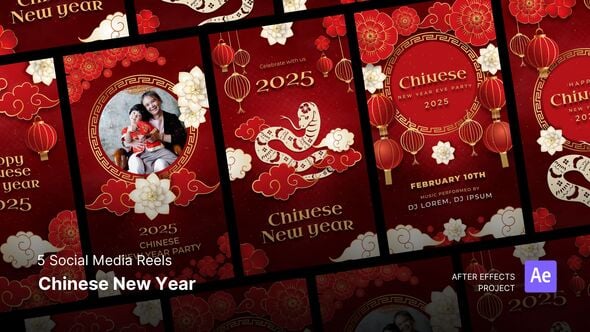 Videohive 56130721 Social Media Reels – Chinese New Year After Effects Project Files