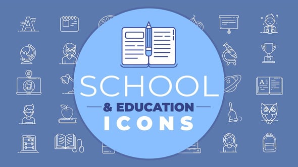 Videohive 41812657 School & Education Icons