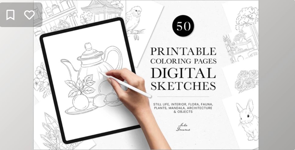 Coloring Pages & Digital Sketches Illustration