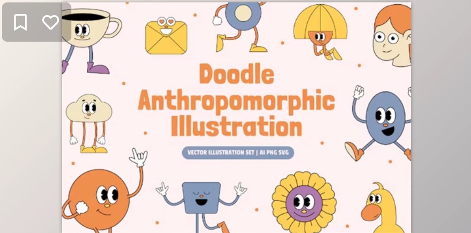 Doodle Anthropomorphic Illustration Set LHKFK4N