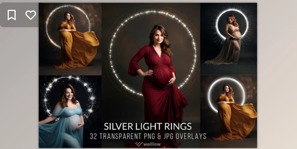 CM Maternity Silver Light Ring Overlay - A Magical Touch for Your Photos