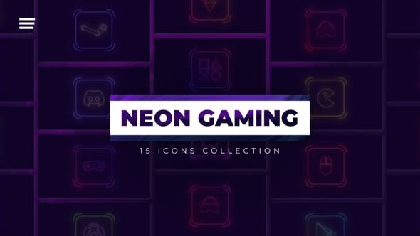 Videohive 46624322 Neon Gaming Icons for Premiere Pro