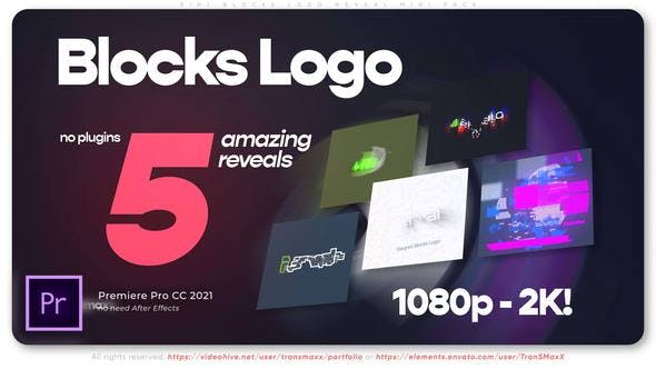 Videohive 45808604 Blocks Logo Reveal Mini Pack 5in1