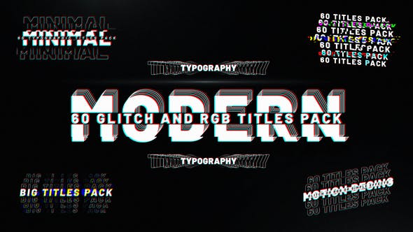 Videohive 50064463 Kinetic Glitch Titles | Big Pack