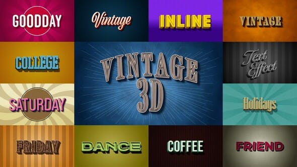 Videohive 49997923 3D Retro Vintage Titles