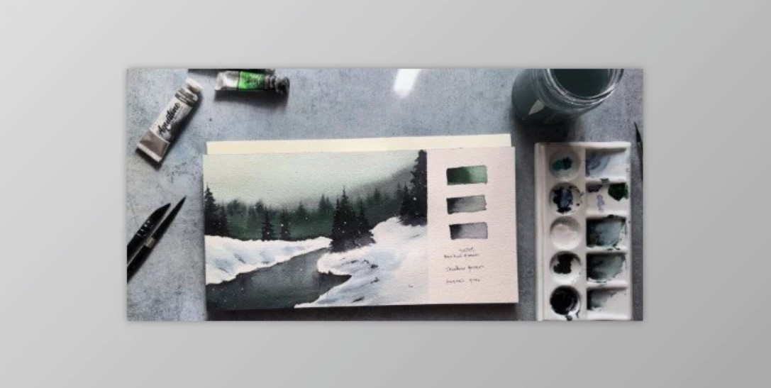 Winter Wonderland Watercolor Class: Chill & Thrill with Art Therapy