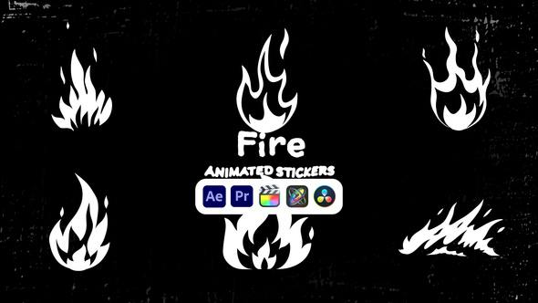 Videohive 50571317 Fire Animated Stickers