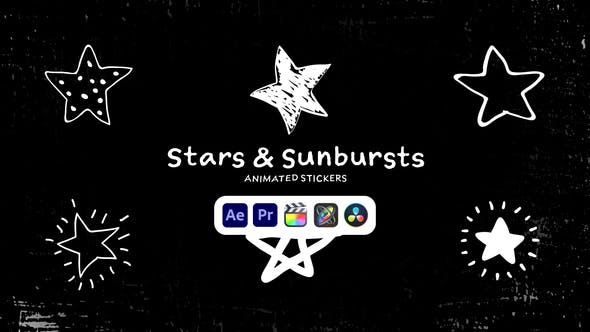 Videohive 50571378 Stars & Sunbursts Animated Stickers