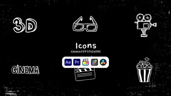 Videohive 50571495 Icons Animated Stickers