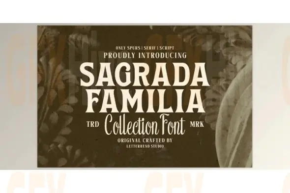Sagrada Familia Font Collection (Creative Market 291424149)