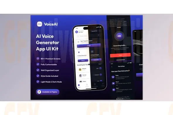 UI8 - VoiceQu - AI Voice Generator Mobile App UI Kit