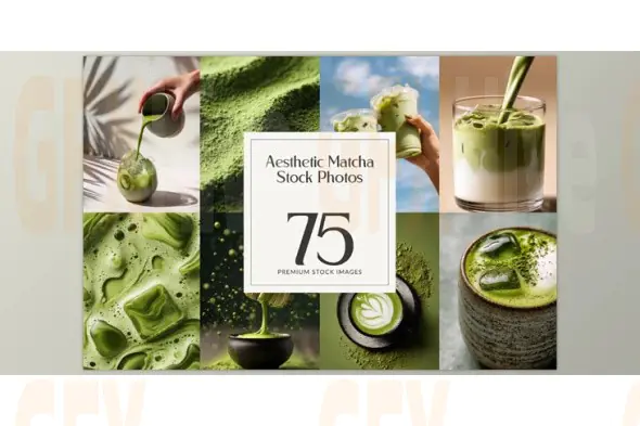Aesthetic Matcha Stock Photos (Creative Market 291831271)
