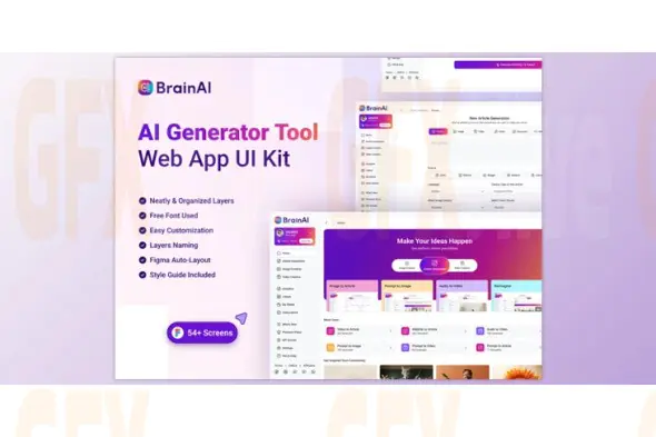 UI8 - AI Generator Tool Web App UI Kit