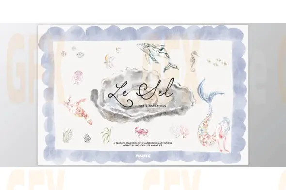 Le Sel Watercolor Sea Illustrations (Creative Market 291568135)