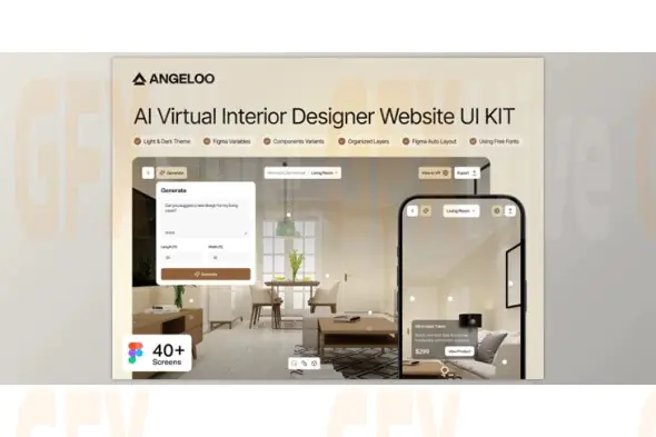 UI8 - Angeloo - AI Virtual Interior Designer Website UI KIT