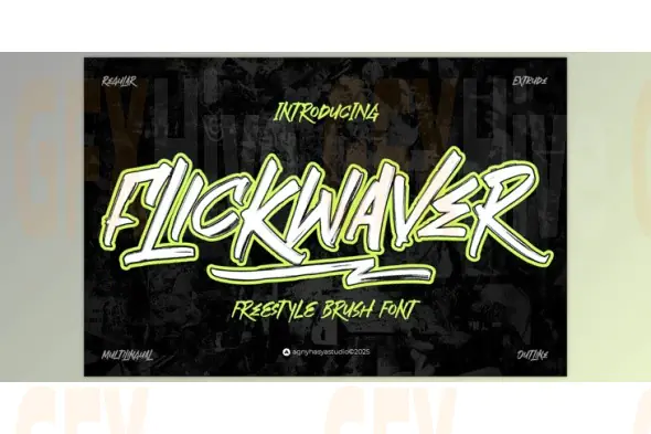 FlickWaver - Freestyle Brush Font (Creative Market 291815358)
