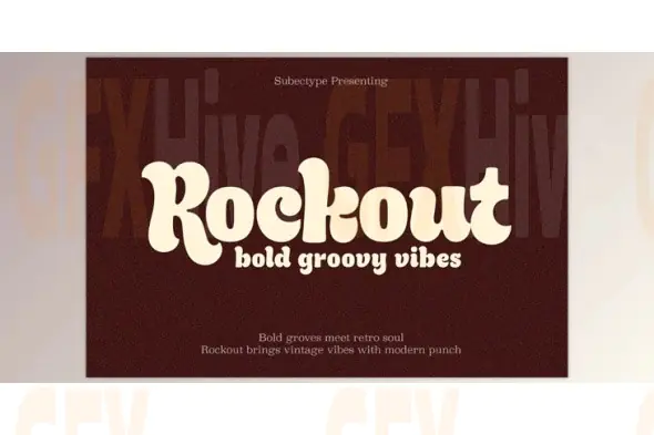 Rockout - Modern Groovy Font (Creative Market 291810960)