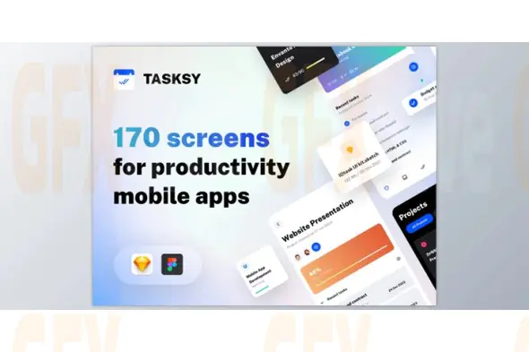 UI8 - Tasksy - UI kit for Productivity Mobile Apps