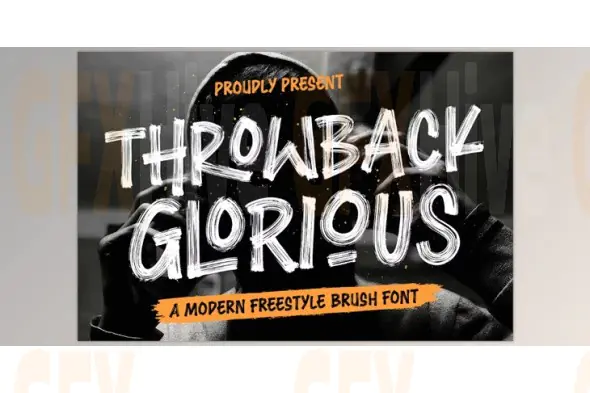 Dry Brush Font – Throwback Glorious Font (Creative Market 291664535)