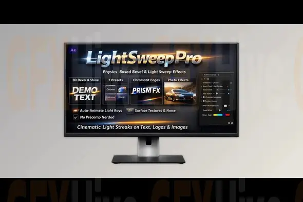 LightSweepPro – Realistic Bevel and Light Sweep for Text for After Effects by aescripts v1.3.2