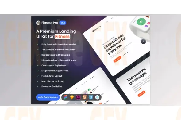 UI8 - Fitness Pro Website UI Kit 1.2