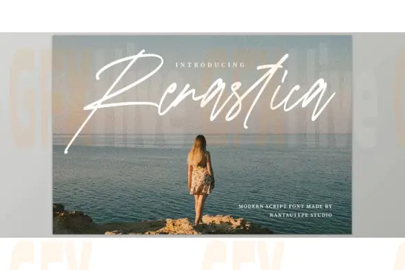 Renastica Modern Script Font (Creative Market 291713143)