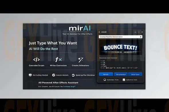 mirAI - Generates and Runs Scripts, Expressions, and Animations in AE by Aescripts v1.3.5