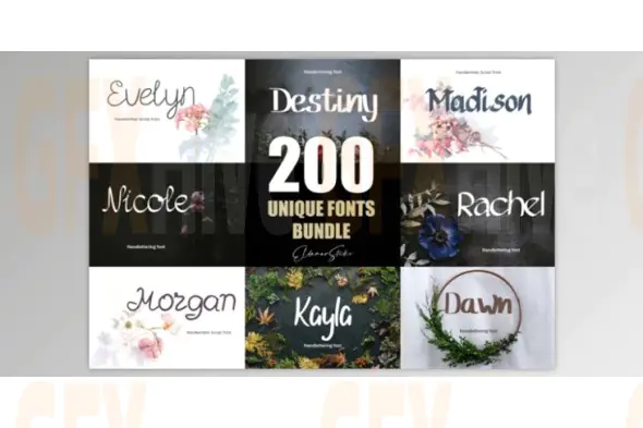 Eldamar Studio - 200 Unique Fonts Bundle