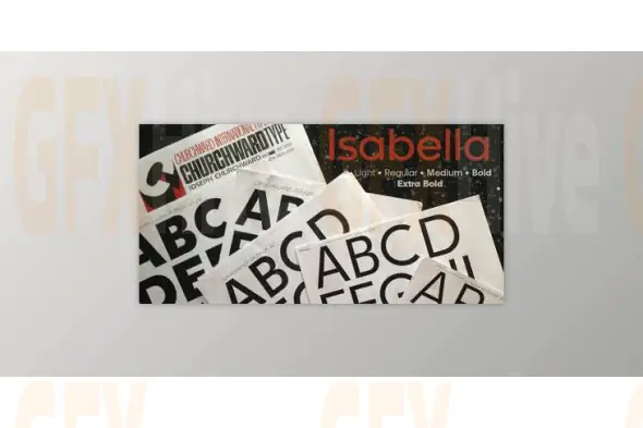 My Fonts - Churchward Isabella - A Straightforward, Geometric Sans Serif 5xOTF