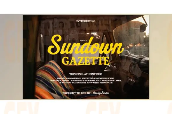 Sundown Gazette Vintage Display (Creative Market 291697297)