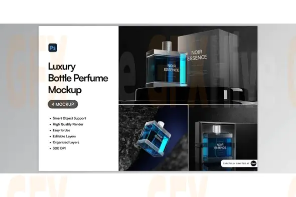 Luxury Bottle Perfume Mockup (Creative Market 291339927)