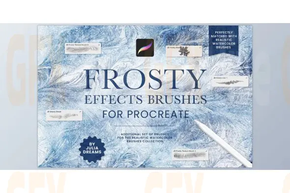 Frosty Effects Frosted Glass Procreate Brushes (Creative Market 290905777)