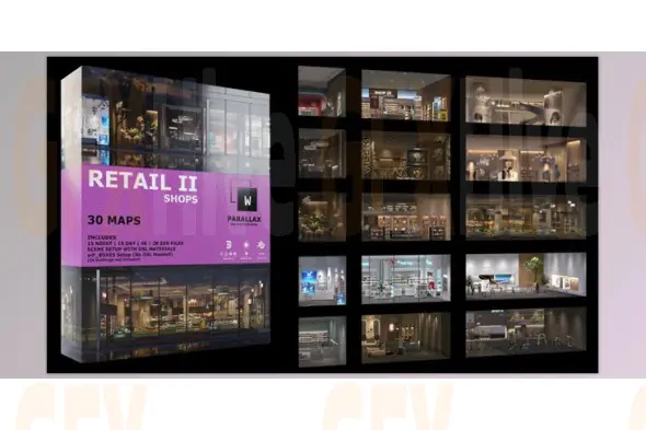 Gumroad - wParallax Retail 2 One-Click-Interiors for Archviz