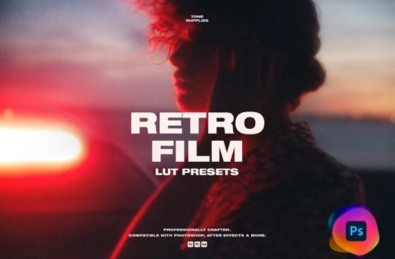 Retro Film LUT Presets Photoshop by TONE SUPPLIES