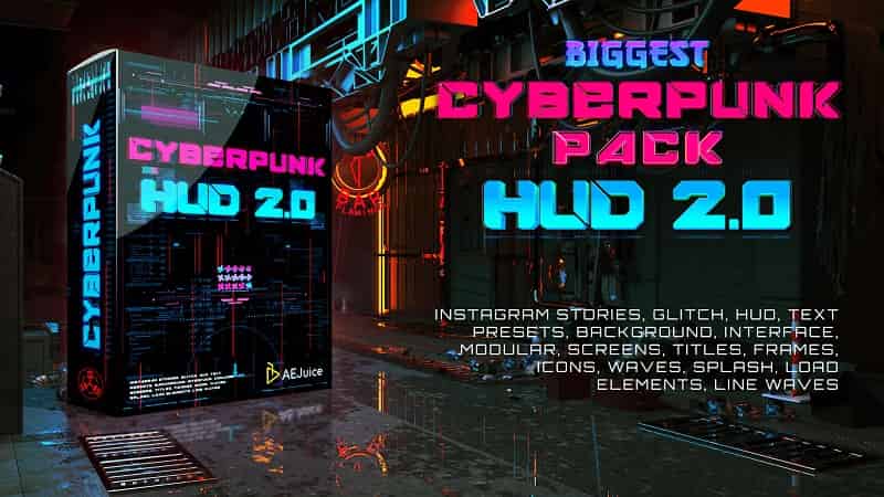 AEJuice Cyberpunk HUD 2 | Premium Cyberpunk Graphics